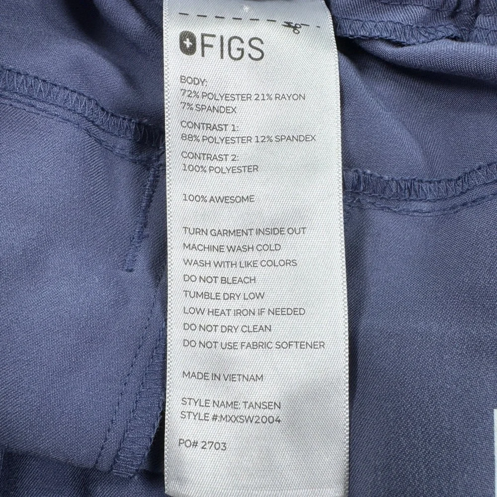 FIGS Men's Jogger Scrub Pants Tansen Blue/Purple XS Elastic Waist Drawstring